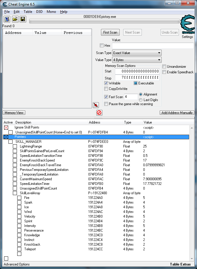 Cheat table windows are too small and don't fit all info - FearLess Cheat  Engine