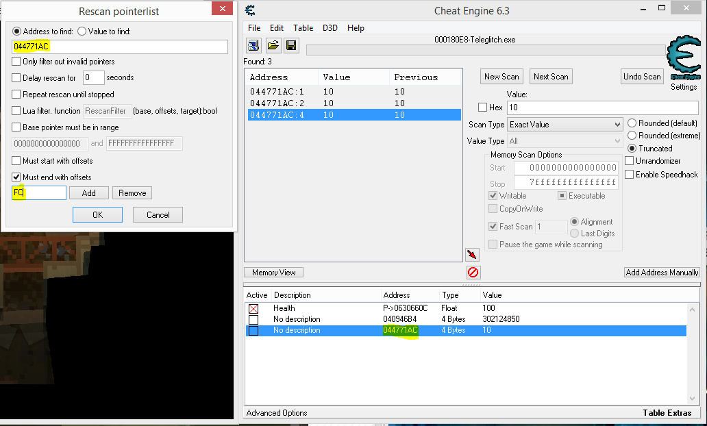 Cheat Engine :: View topic - Entity Address and Pointer Issue Regarding  Floating Point