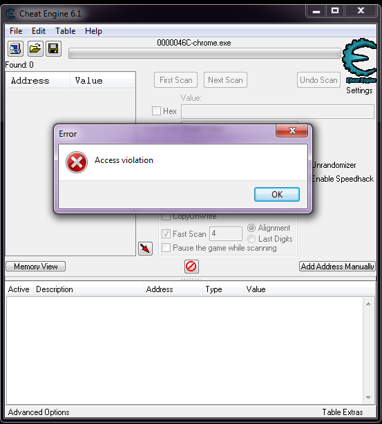 Cheat Engine :: View topic - Cheat engine error! Need fast fix!