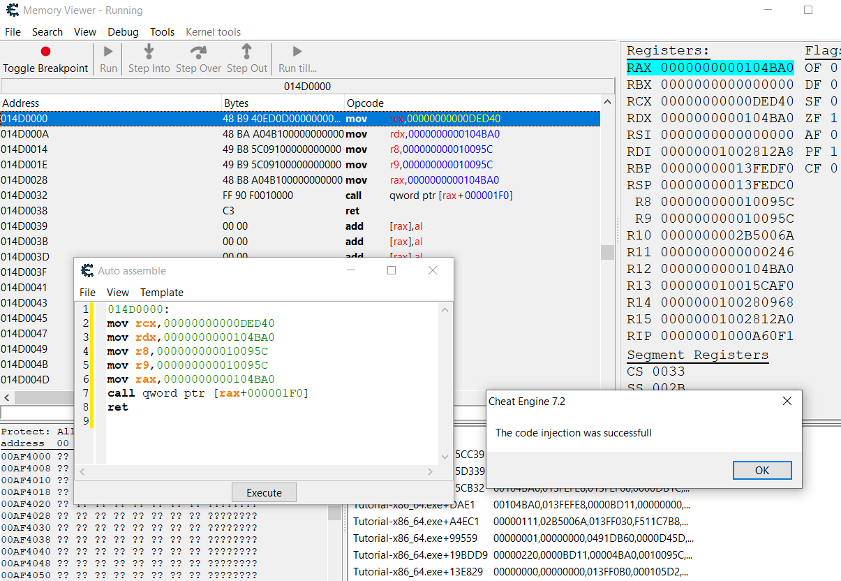 allocated memory to manually call the function.png
