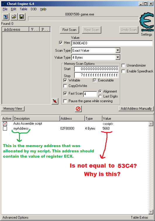 Cheat Engine :: View topic - Reading a register at a specified memory  address?