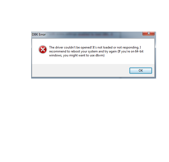 Cheat Engine :: View topic - DBK Error, driver couldn't be opened
