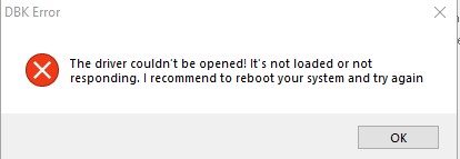 Cheat Engine :: View topic - DBK Error, driver couldn't be opened