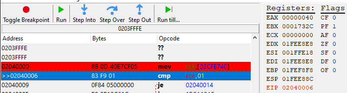 Shooting enemy, ECX still equals 0.PNG
