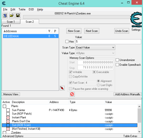 Lua:createTableFile - Cheat Engine